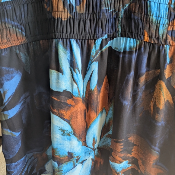 Simply Vera Vera Wang Black and Blue Floral Midi Dress XXL Plus - Picture 2 of 6